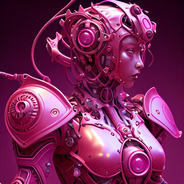 Pink love robot, generative ai