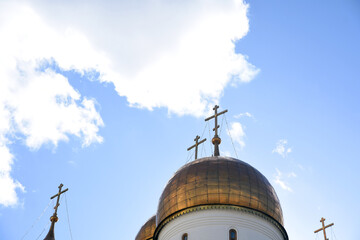 Moscow Kremlin architecture, popular landmark. Dormition church.