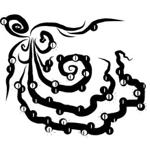 Illustration style gothique monstrueux des yeux ouverts et fermés 