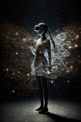 Virtual reality, Metaverse exploration, artistic concept.
