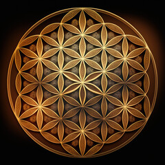 Flower of life, sacred geometry. Generative AI.
