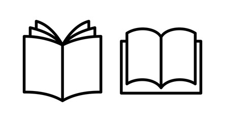 Book icon vector illustration. open book sign and symbol. ebook icon