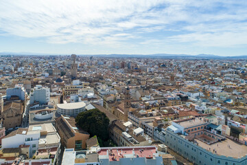 Fototapeta premium Aerial View of valencia old city skyline in Spain