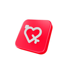 3D Render Valentine With chat Icon For UI UX Web Mobile App Social Media Promotion