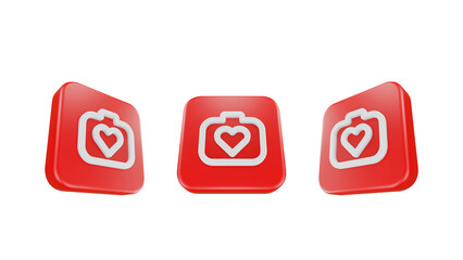 3D Render Valentine With heart Icon For UI UX Web Mobile App Social Media Promotion