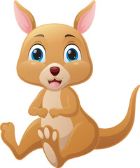 Cute little kangaroo cartoon sitting