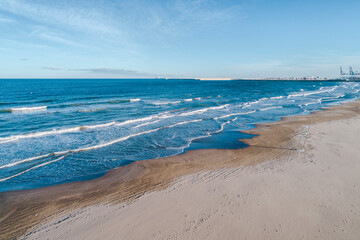 beach of Valencia in the morning in Spain