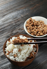 Natto over White Rice