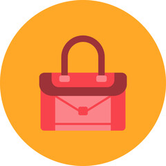 Purse Multicolor Circle Flat Icon