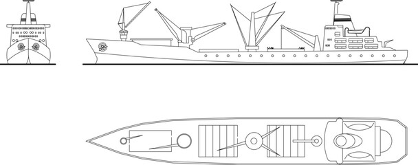 Sketch vector illustration of a modern fishing boat