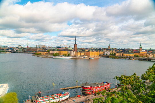 View of Stockholm from  Skinnarviksberget in summer