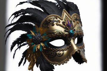 Fototapeta na wymiar Brazilian carnival mask, Generative Ai