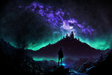 Fototapeta premium The extreme beauty of the night, Generative AI