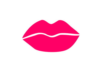 DRAWING OF A KISS MARKED WITH PINK LIPSTICK