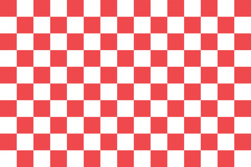 赤色の市松模様のシームレスなパターン。和柄のイラスト。