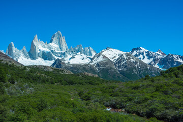 View of the beautiful Fitz Roy Mountain - El Chaltén, Argentina