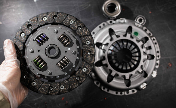 clutch kit for car gearbox, disk basket and release bearing.
