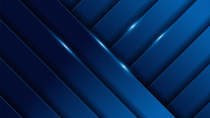 Obraz premium luxury blue abstract background, stage scene, straight lines overlap layer shadow gradients, corporate technology, business presentation or banner template design, texture elements