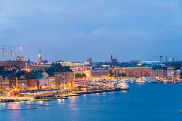 Foto op Canvas View of stockholm skyline after sunset © TambolyPhotodesign