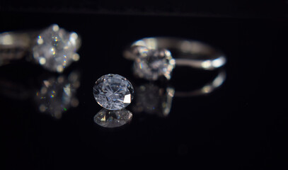 Selected diamonds, shiny, luxurious, expensive