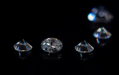 Selected diamonds, shiny, luxurious, expensive