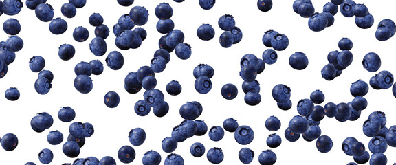 Fruit and healthy food concept. Fresh blueberry isolated on transparent background. 3d rendering illustration. PNG format	
