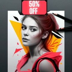 50% off, 50%, off, promotion, sales, 1:1, generated by ai