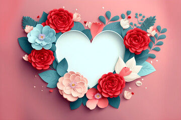 Valentine's Day Inspiration, concept love flowers wallpaper, paper art and flowers