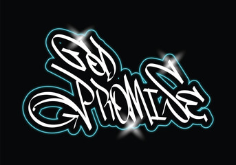 GOD PROMISE word graffiti style art
