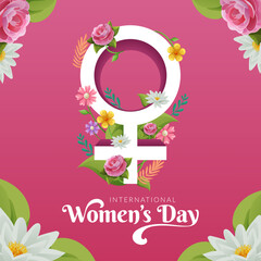 International Women's Day March 8 Celebration Simple Social media Post Template