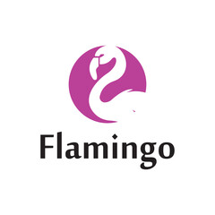 Iconic Flamingo logo designs concept vector, Flamingo bird logo template