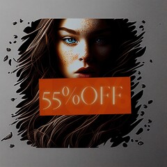 55% off, 55%, off, promotion, sales, 1:1, generated by ai