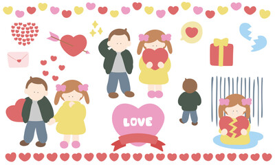 告白する女の子恋愛成就と失恋セット