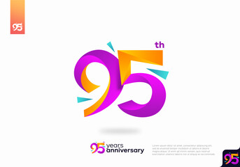 Number 95 logo icon design, 95th birthday logo number, anniversary 95