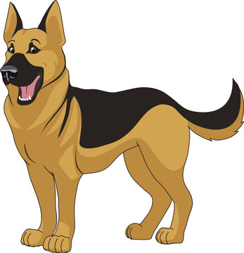 Vector illustration with a dog breed East European Shepherd