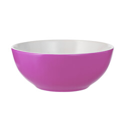 Empty pink ceramic bowl isolated on white background