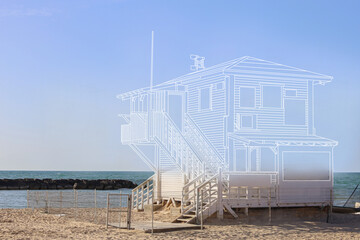 New project of lifeguard house at sea resort
