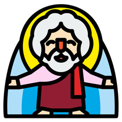 Jesus filled outline icon