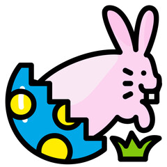 rabbit filled outline icon