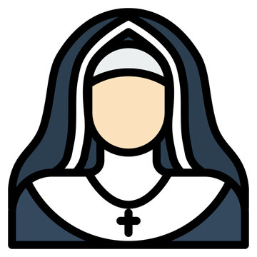 recommend clip art: nun filled outline icon