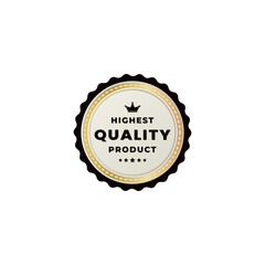 Highest quality products seal or Highest quality label vector on white background. The best Highest quality products stamp vector. Highest quality seal For the best warranty label. Elegant Design.