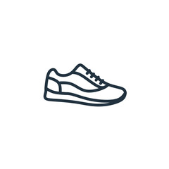 Running shoes line icon isolated on white background.  Vector illustration can be used for topics like healthy lifestyle, exercise and fitness.