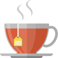 cup of tea icon, flat design