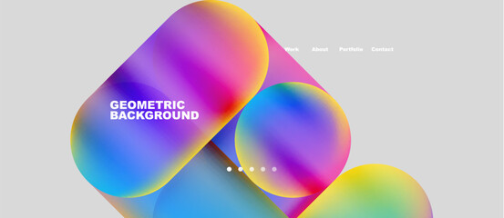 Abstract circles and round shapes landing page background. Vector Illustration For Wallpaper, Banner, Background, Card, Book Illustration, landing page. Pattern design concept