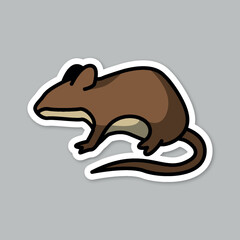mouse animal, editable cartoon style sticker vector
