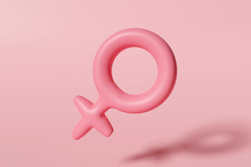female sign in 3d render design.