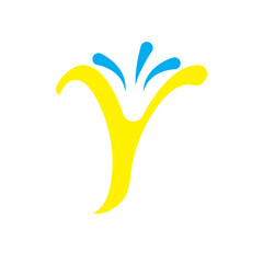 Fototapeta premium yellow fresh logo icon illustration.