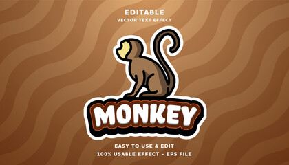 monkey editable text effect logo with modern style   © Al