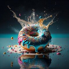 A delicious creamy donuts, generative ai