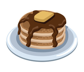 pancakes with chocolate breakfast